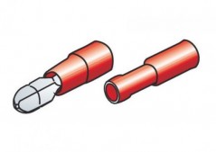 Rundsteck-Verbindungen Stecker und Buchse 4mm je 20 Stck, rot