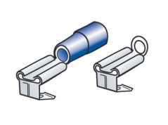 Steckverbinder Stecker und Buchse 6,3x0,8mm je 20 Stck, blau